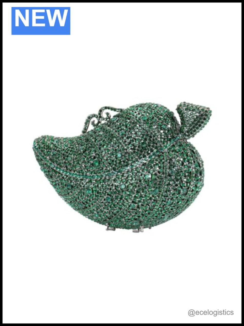 Leaf Rhinestone Evening Bag Crystal Clutch Metal Chain Shoulder Bag for Wedding